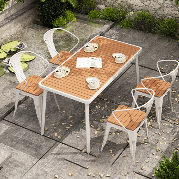 Industrial Unfinished Dining Set Metal UV Resistant Dining Set