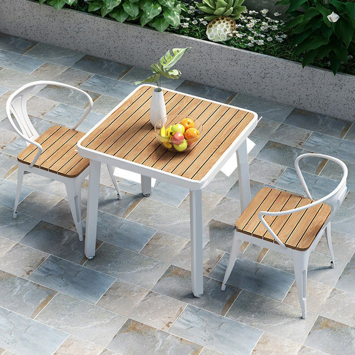 Industrial Unfinished Dining Set Metal UV Resistant Dining Set