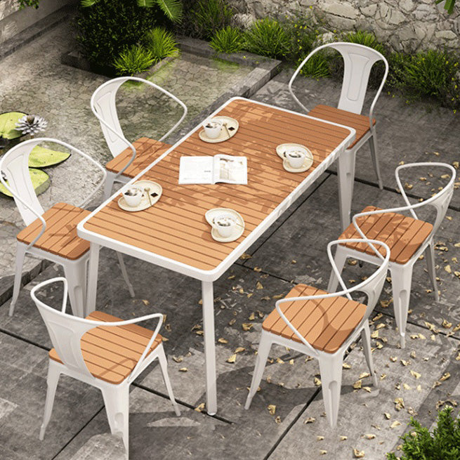 Industrial Unfinished Dining Set Metal UV Resistant Dining Set