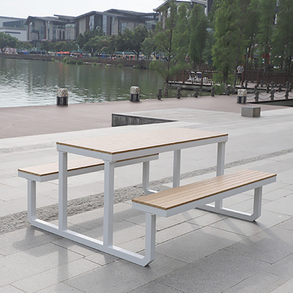 Contemporary Unfinished Rectangle Picnic Table UV Resistant Picnic Table