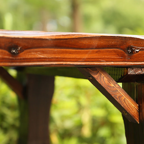 Rustic Rectangle Balcony Table Solid Wood Accent Table for Patio