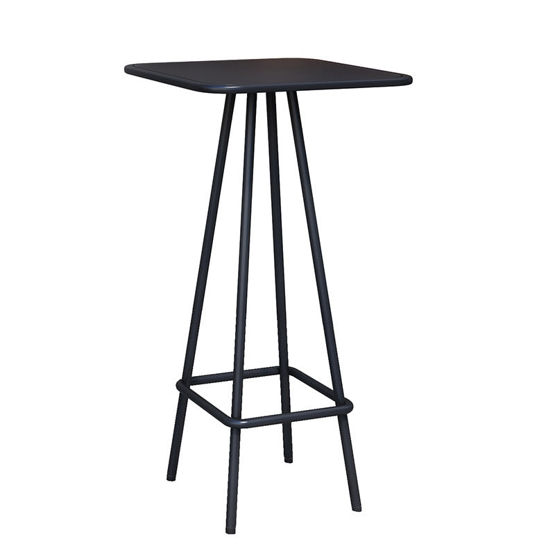 Industrial Ergonomic Bar Table Black 2-Seater Metal Patio Table