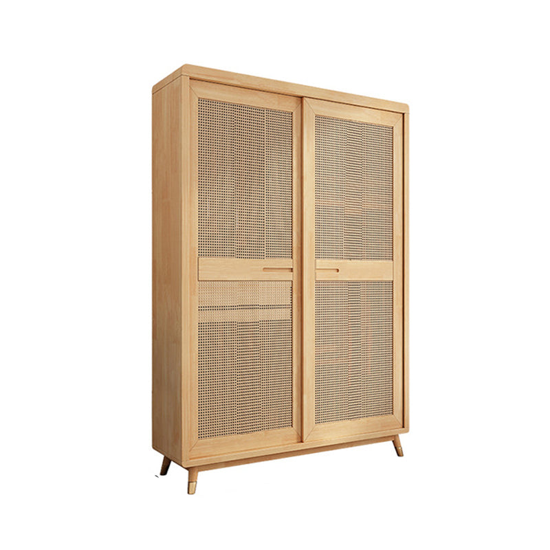 Rubberwood Wardrobe Closet Sliding Contemporary Wardrobe Armoire