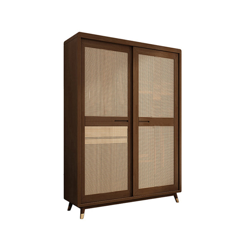 Rubberwood Wardrobe Closet Sliding Contemporary Wardrobe Armoire