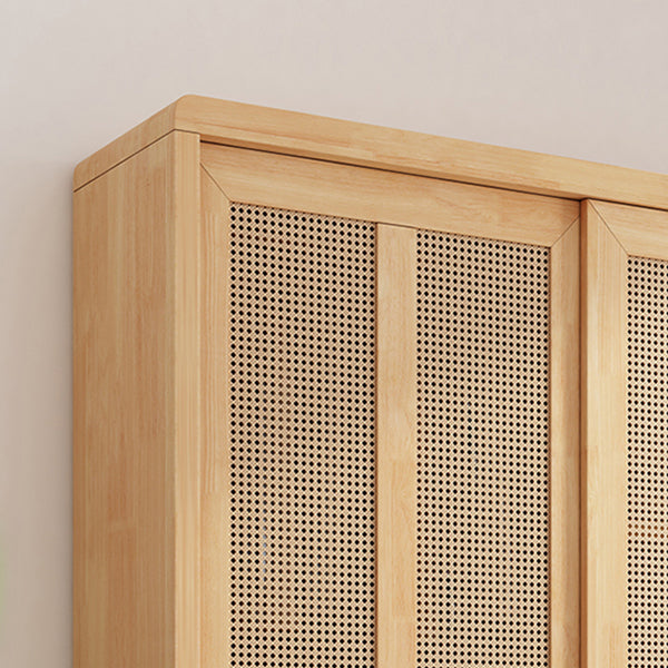 Rubberwood Wardrobe Closet Sliding Contemporary Wardrobe Armoire