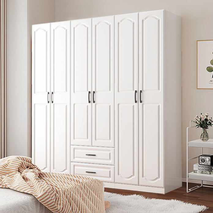 White Wardrobe Closet with Drawer French Country Wardrobe Cabinet