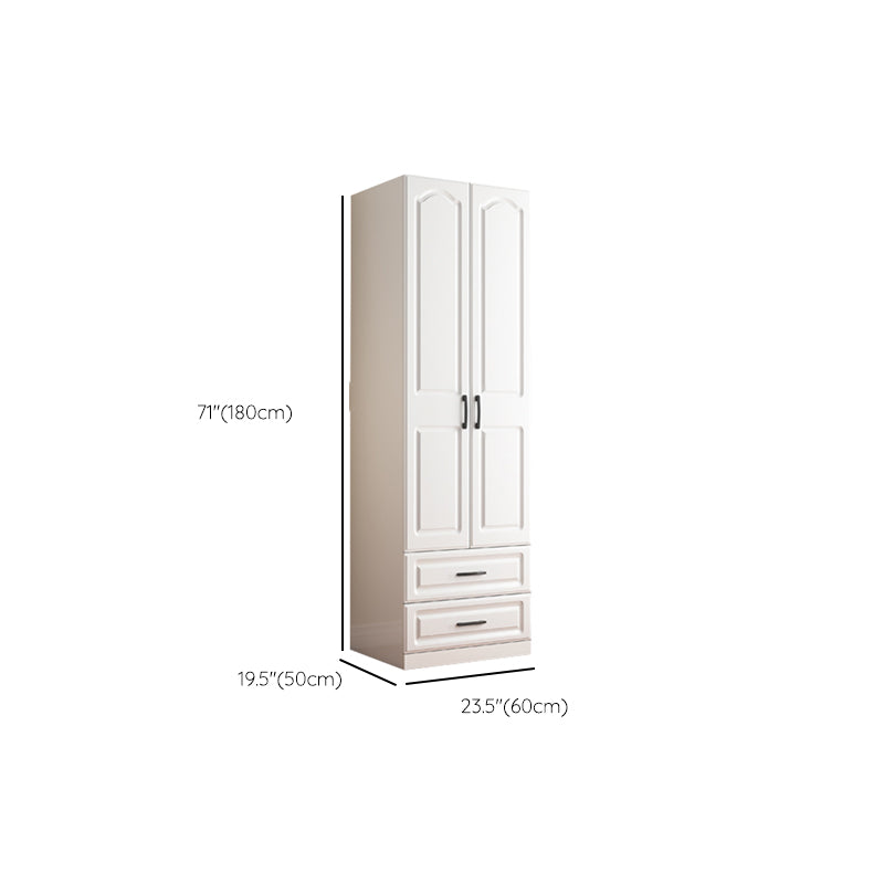 White Wardrobe Closet with Drawer French Country Wardrobe Cabinet