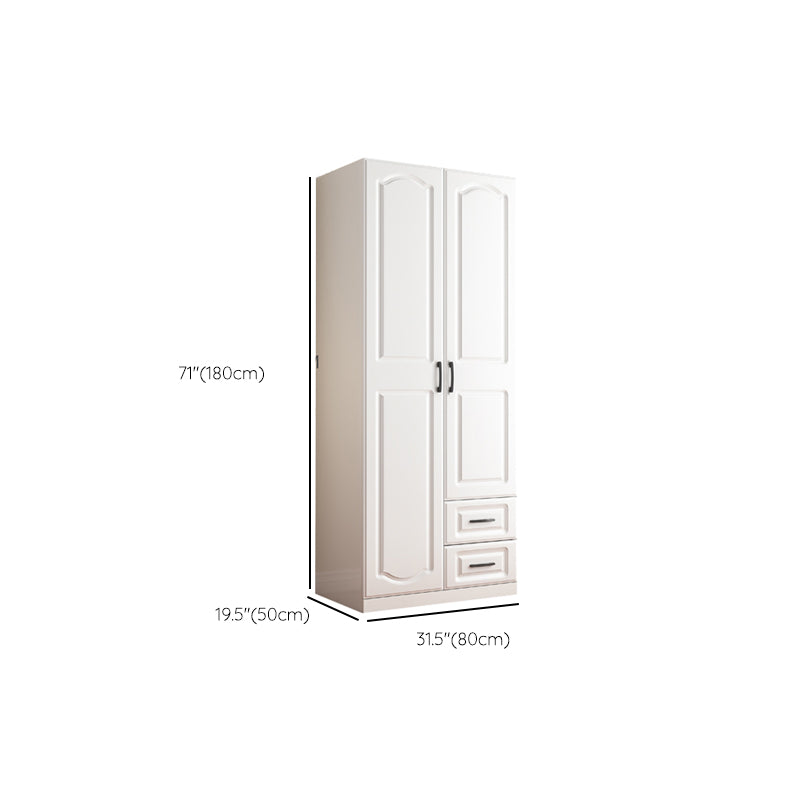 White Wardrobe Closet with Drawer French Country Wardrobe Cabinet