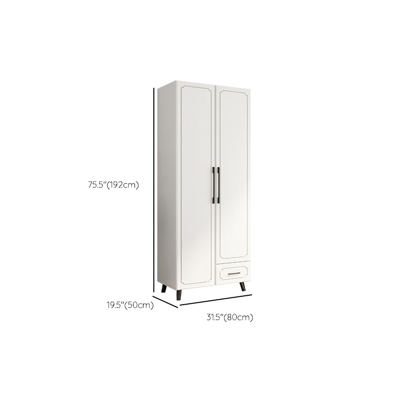 White Wardrobe Closet with Drawer French Country Wardrobe Cabinet