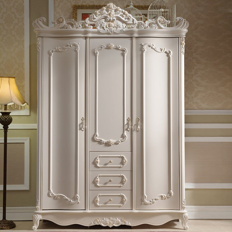 French Country Wardrobe Armoire with Drawer Wooden Wardrobe Cabinet