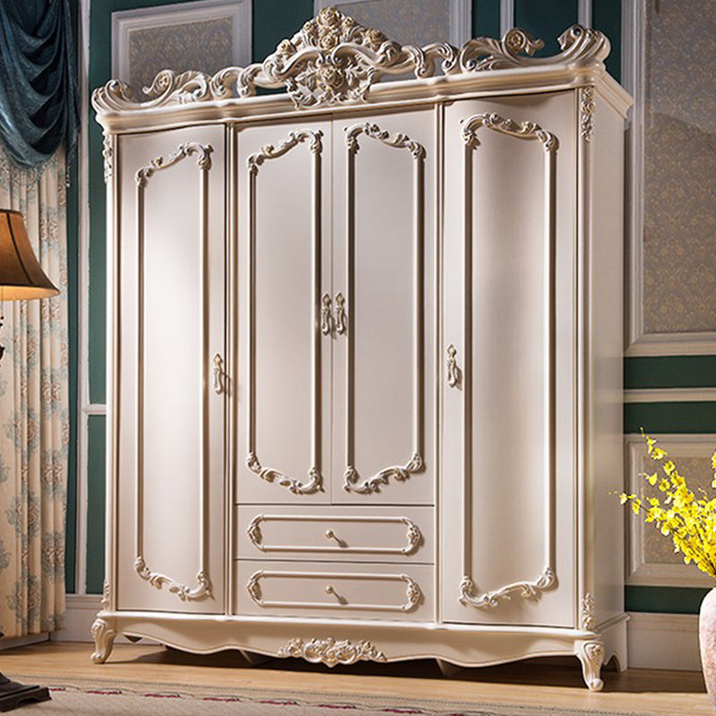 French Country Wardrobe Armoire with Drawer Wooden Wardrobe Cabinet