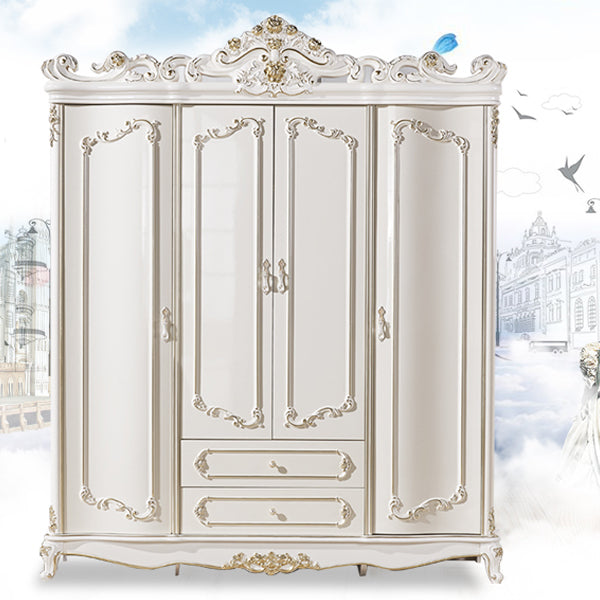 French Country Wardrobe Armoire with Drawer Wooden Wardrobe Cabinet
