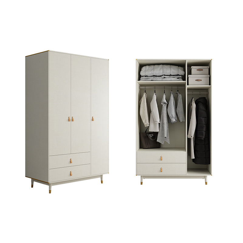 Hinged Wardrobe Closet with Drawer Engineered Wood Wardrobe Cabinet