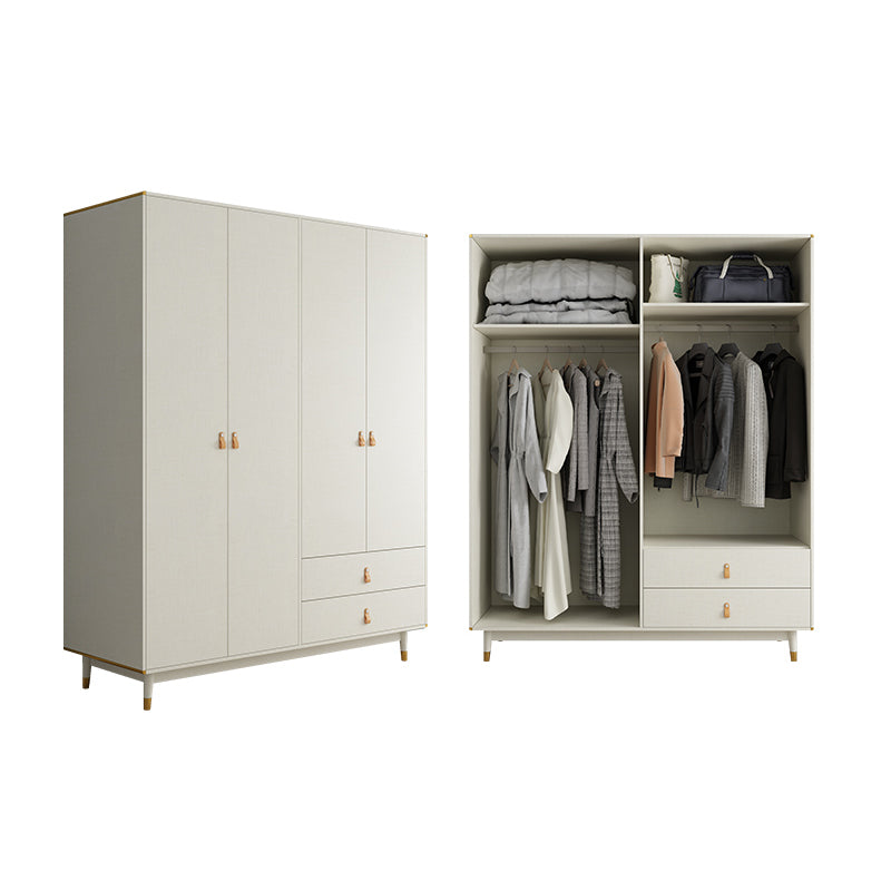 Hinged Wardrobe Closet with Drawer Engineered Wood Wardrobe Cabinet