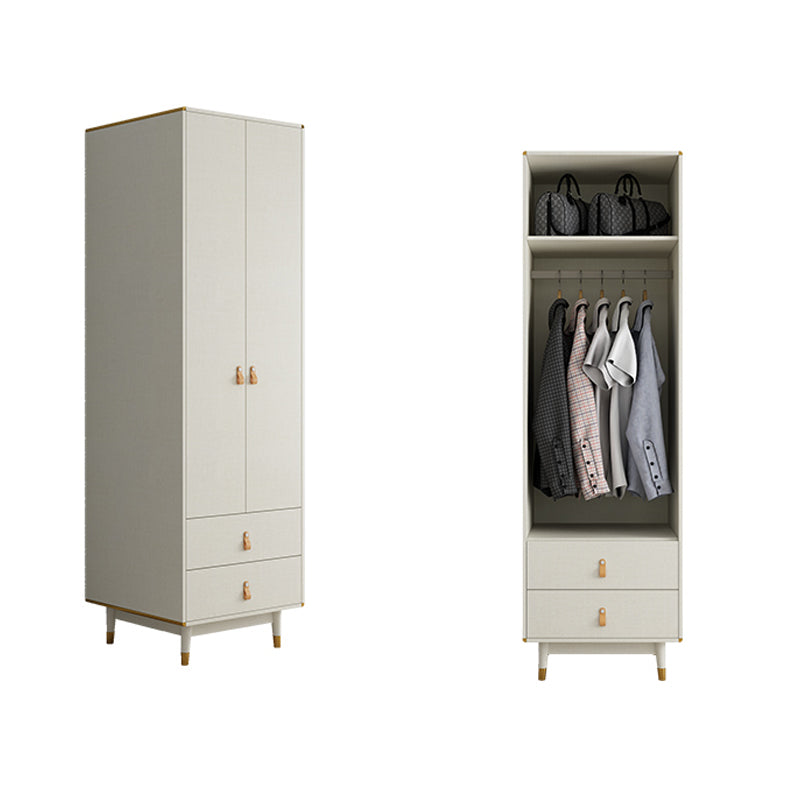 Hinged Wardrobe Closet with Drawer Engineered Wood Wardrobe Cabinet