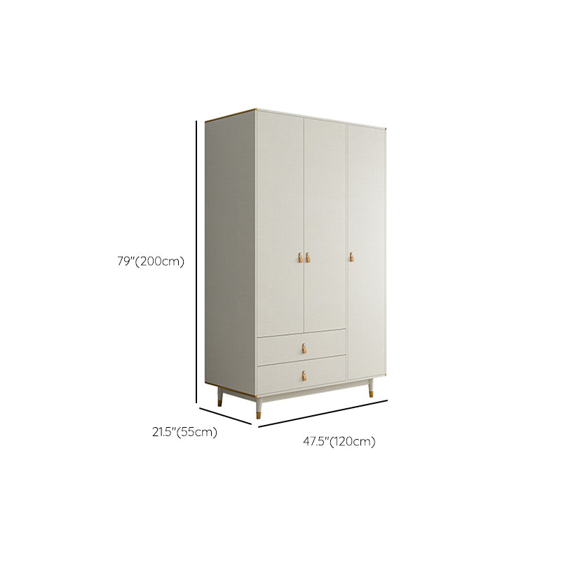 Hinged Wardrobe Closet with Drawer Engineered Wood Wardrobe Cabinet