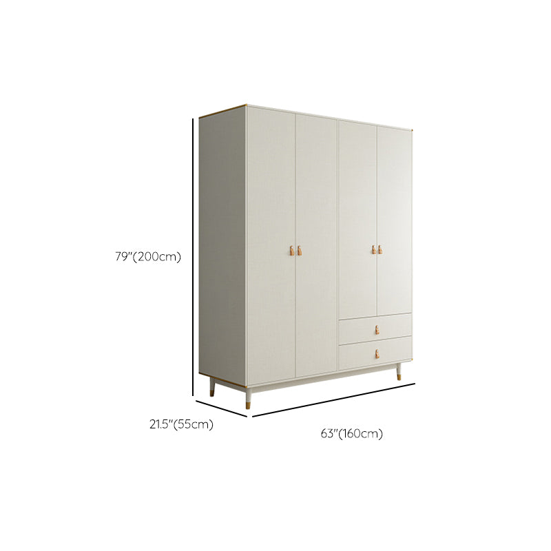 Hinged Wardrobe Closet with Drawer Engineered Wood Wardrobe Cabinet