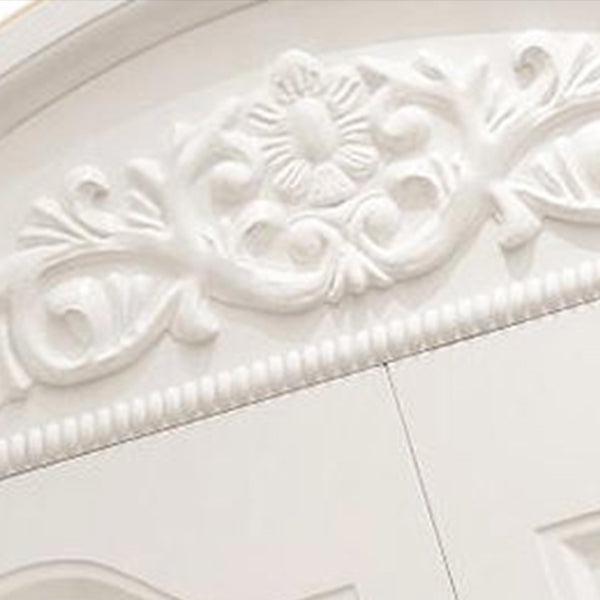 Engineered Wood Wardrobe Closet with Garment Rod White Wardrobe Cabinet