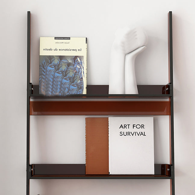 Ladder Open Back Bookshelf Acrylic Scandinavian Bookcase with Shelves