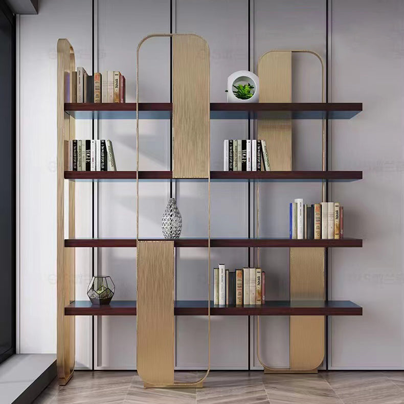 Glam Engineered Wood Bookshelf Standard Open Back Bookcase with Shelves