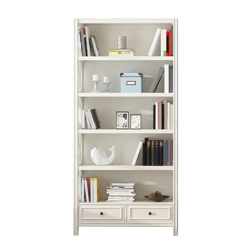Wood Standard Bookcase Contemporary Closed Back Bookshelf with Shelves