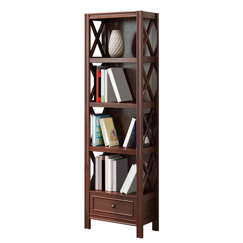 Wood Standard Bookcase Contemporary Closed Back Bookshelf with Shelves