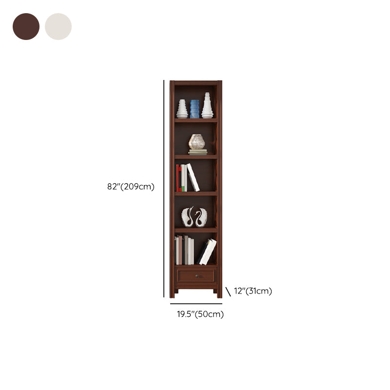 Wood Standard Bookcase Contemporary Closed Back Bookshelf with Shelves