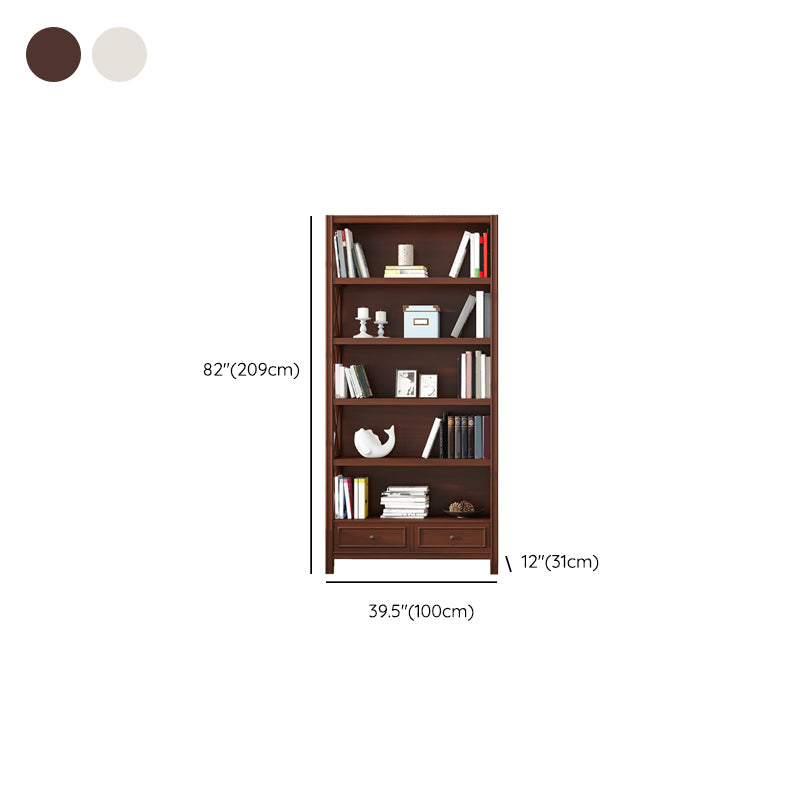 Wood Standard Bookcase Contemporary Closed Back Bookshelf with Shelves