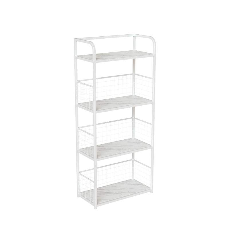Metal Open Back Standard Bookshelf Modern Style Bookcase for Home Office