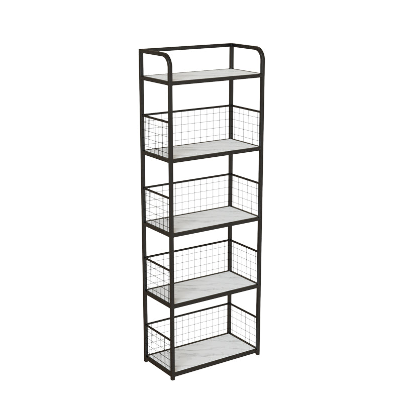 Metal Open Back Standard Bookshelf Modern Style Bookcase for Home Office