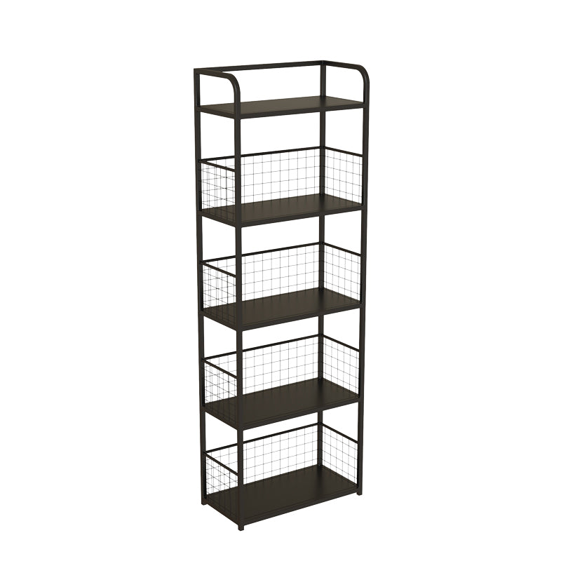 Metal Open Back Standard Bookshelf Modern Style Bookcase for Home Office