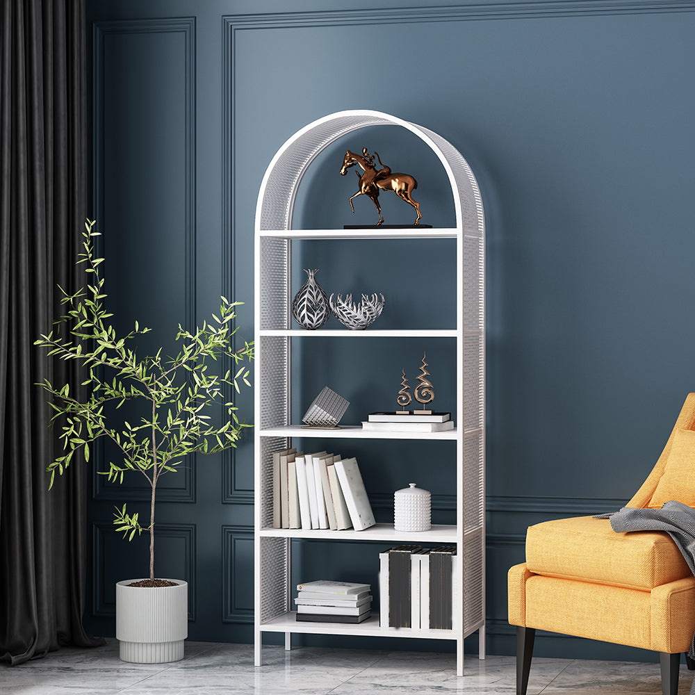 Shelves Included Glam Bookcase Standard Metal Open Back Bookshelf