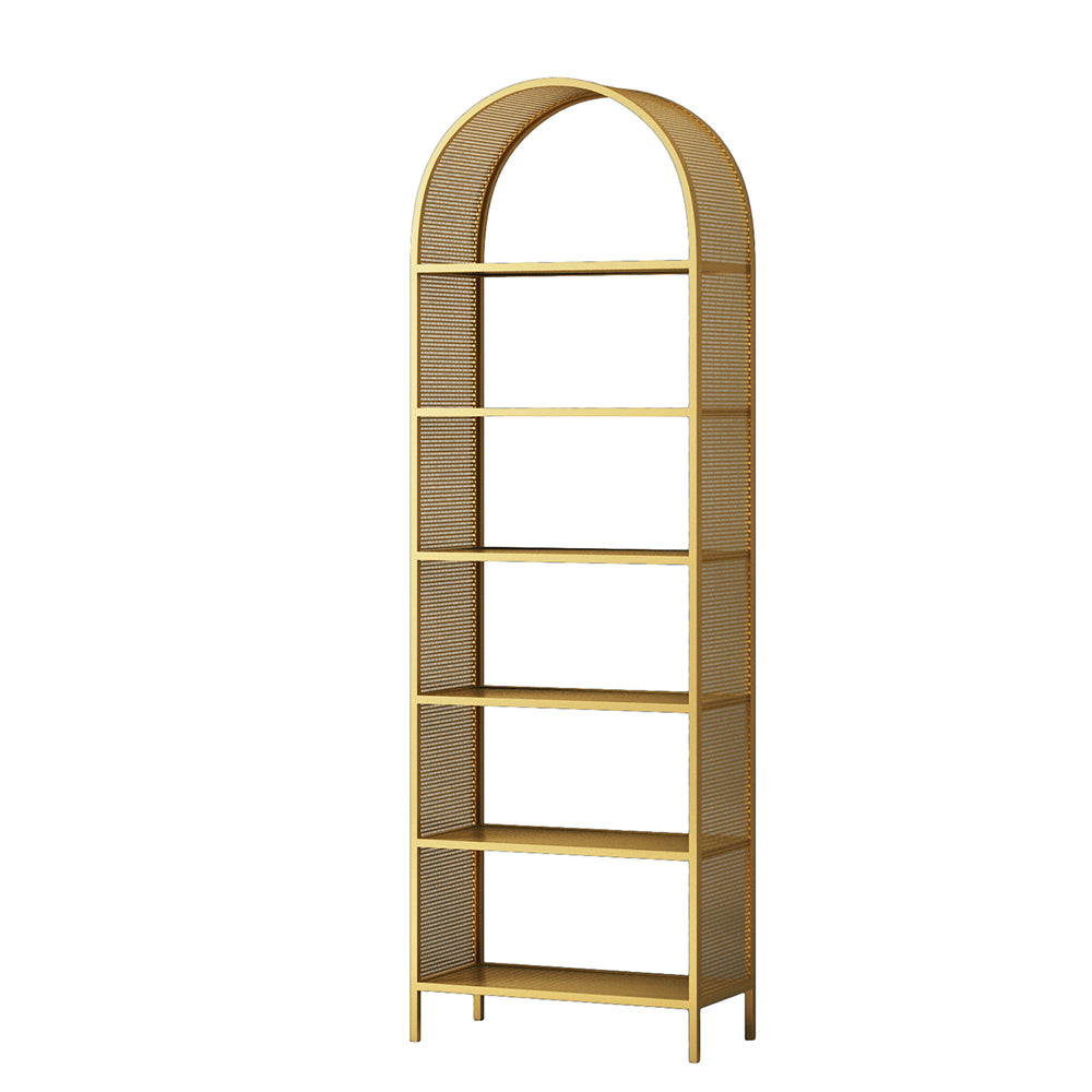 Shelves Included Glam Bookcase Standard Metal Open Back Bookshelf
