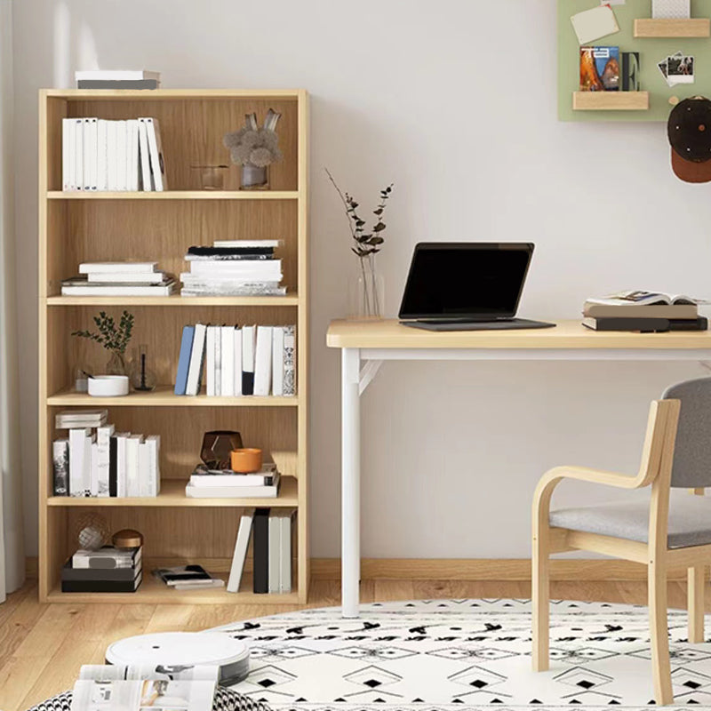 Modern Style Closed Back Standard Bookshelf Engineered Wood Bookcase for Bedroom