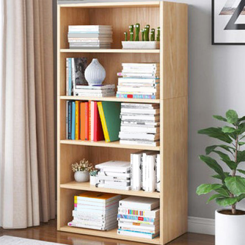 Modern Style Closed Back Standard Bookshelf Engineered Wood Bookcase for Bedroom