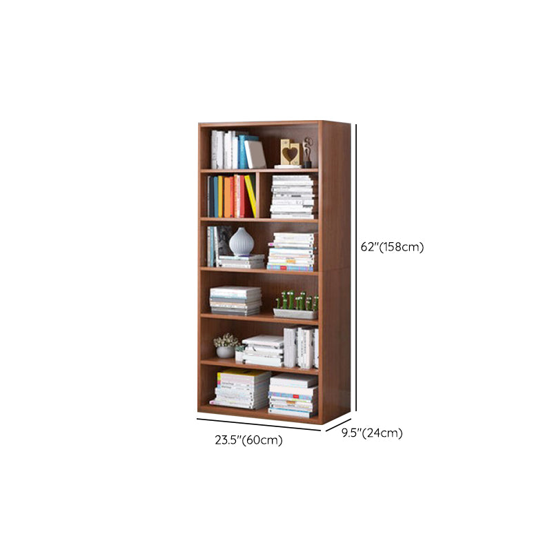 Modern Style Closed Back Standard Bookshelf Engineered Wood Bookcase for Bedroom