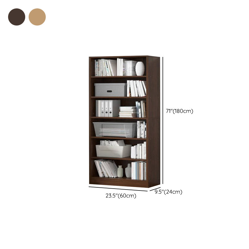 Modern Style Closed Back Standard Bookshelf Engineered Wood Bookcase for Bedroom