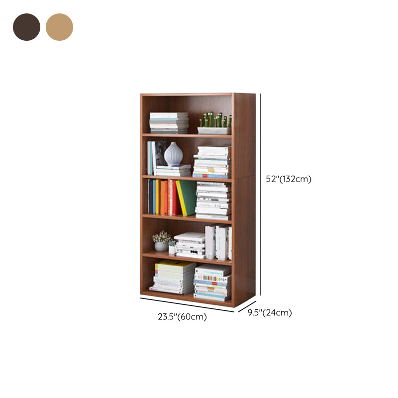 Modern Style Closed Back Standard Bookshelf Engineered Wood Bookcase for Bedroom