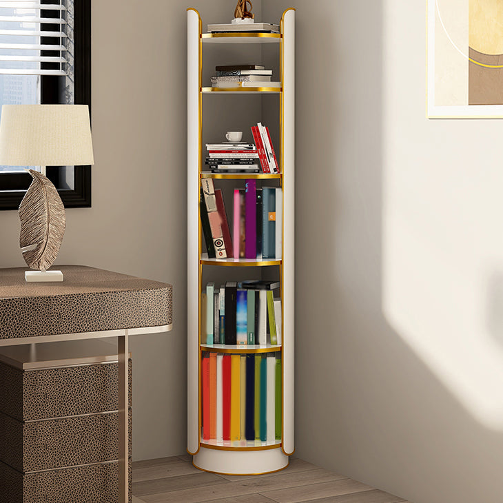 Standard Closed Back Bookshelf Glam Plastic Bookcase with Shelves