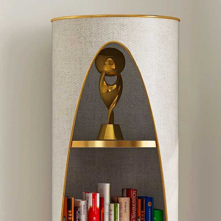 Standard Closed Back Bookshelf Glam Plastic Bookcase with Shelves