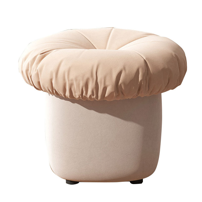 Contemporary Pouf Ottoman Cotton Upholstered Tufted Mushroom Shape Ottoman