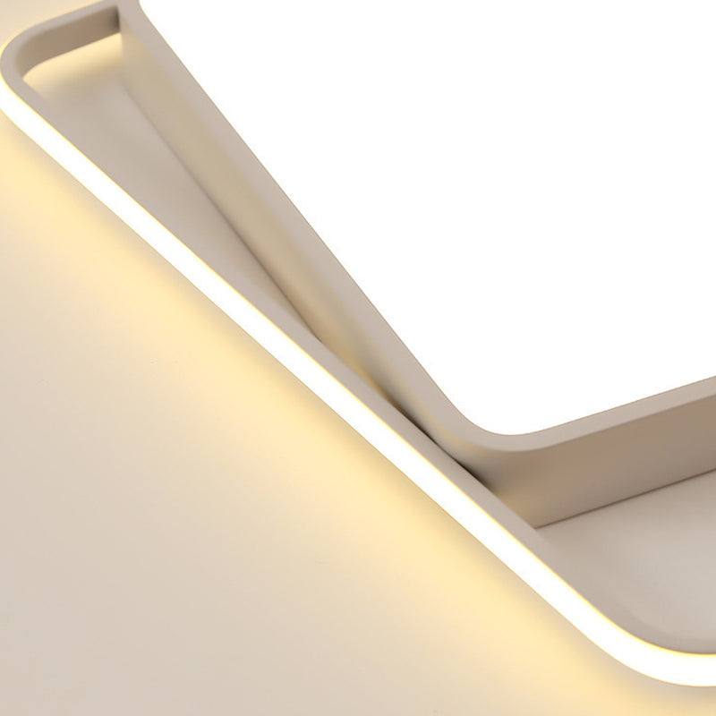 Single Modernism White Flush Mount Lighting LED Ceiling Light for Living Room