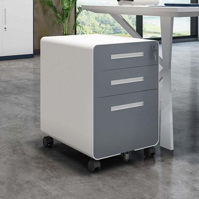 Contemporary File Cabinets Steel Frame File Pedestal with Key Lock for Office