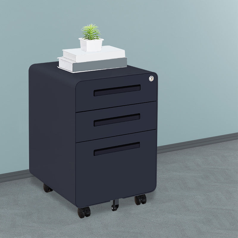 Contemporary File Cabinets Steel Frame File Pedestal with Key Lock for Office