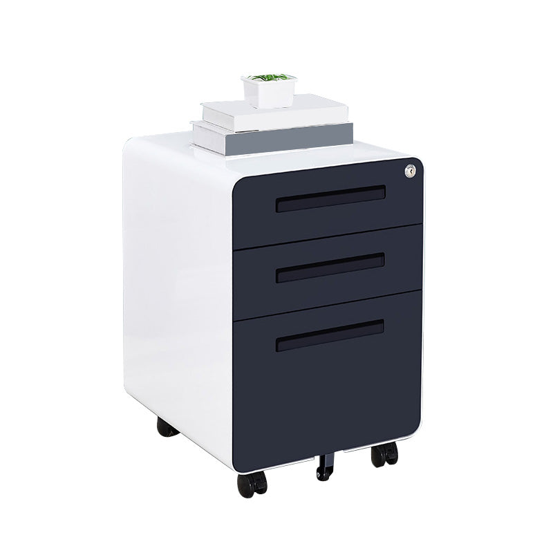 Contemporary File Cabinets Steel Frame File Pedestal with Key Lock for Office