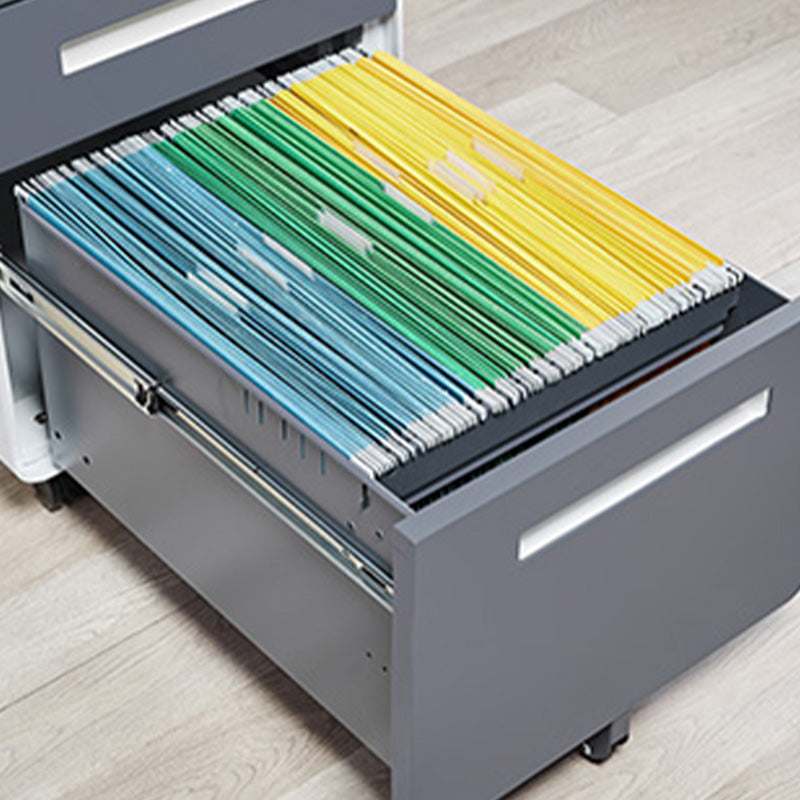 Contemporary File Cabinets Steel Frame File Pedestal with Key Lock for Office