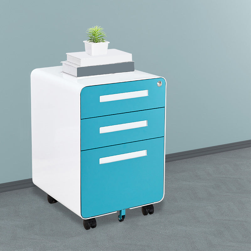 Contemporary File Cabinets Steel Frame File Pedestal with Key Lock for Office