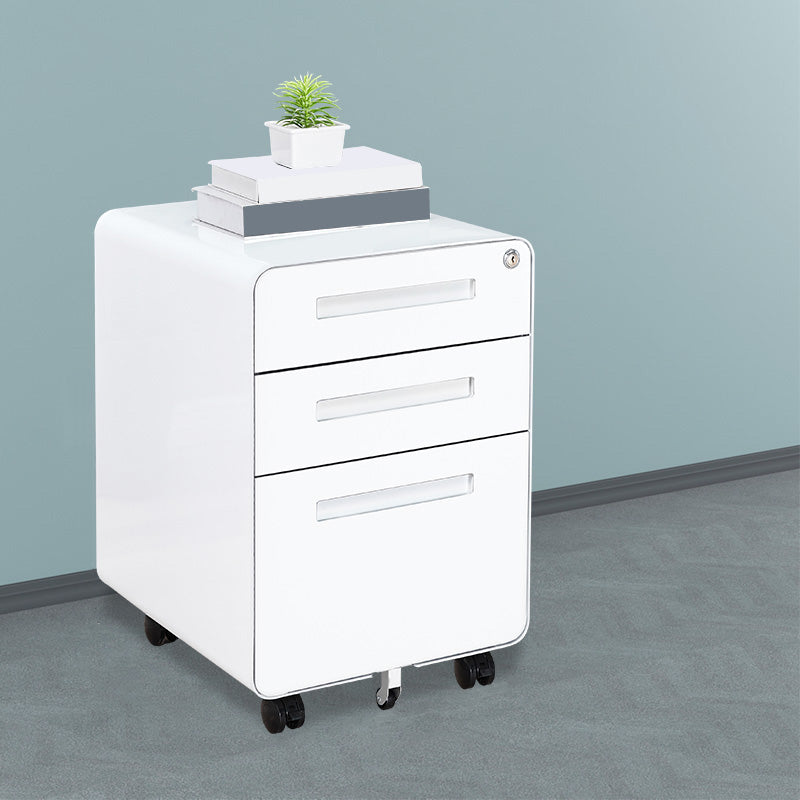 Contemporary File Cabinets Steel Frame File Pedestal with Key Lock for Office