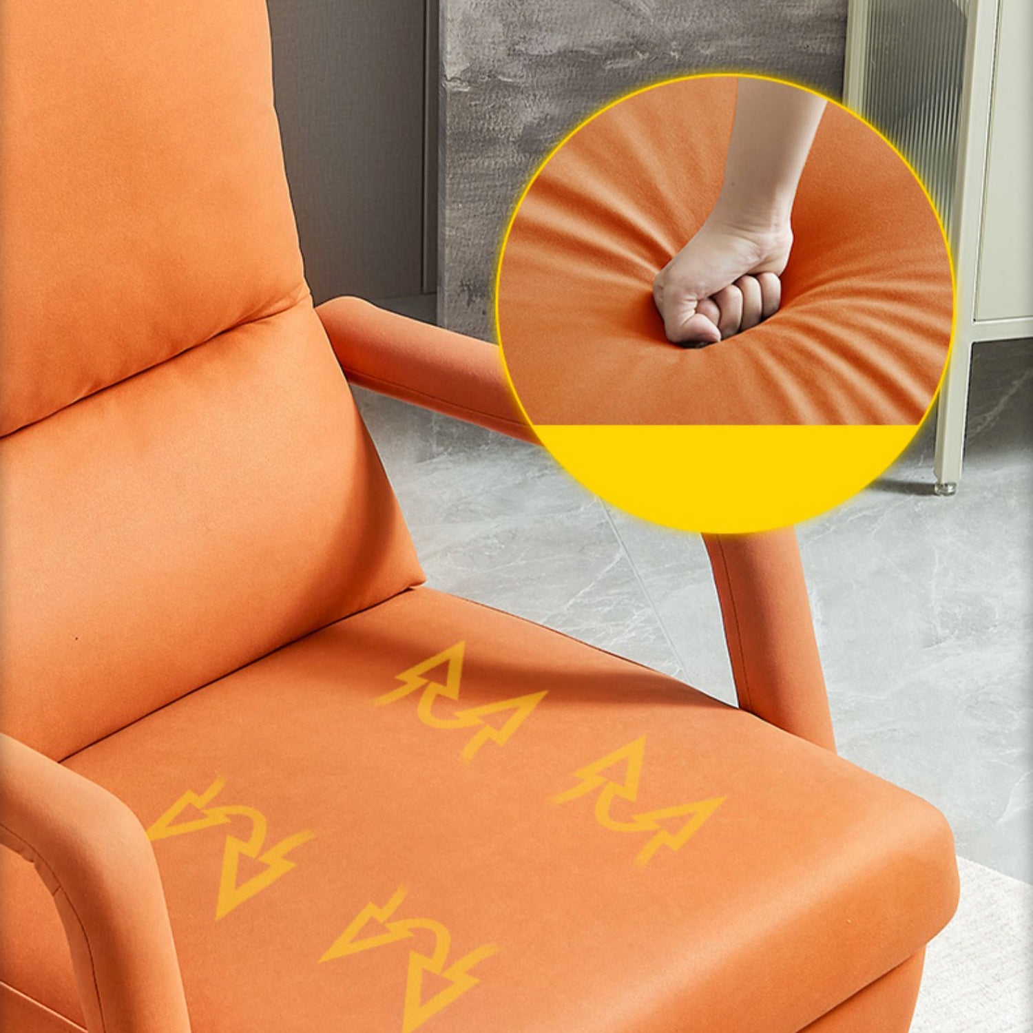 Faux Leather Recliner Chair Manial-Push Back Recliners with Footrest