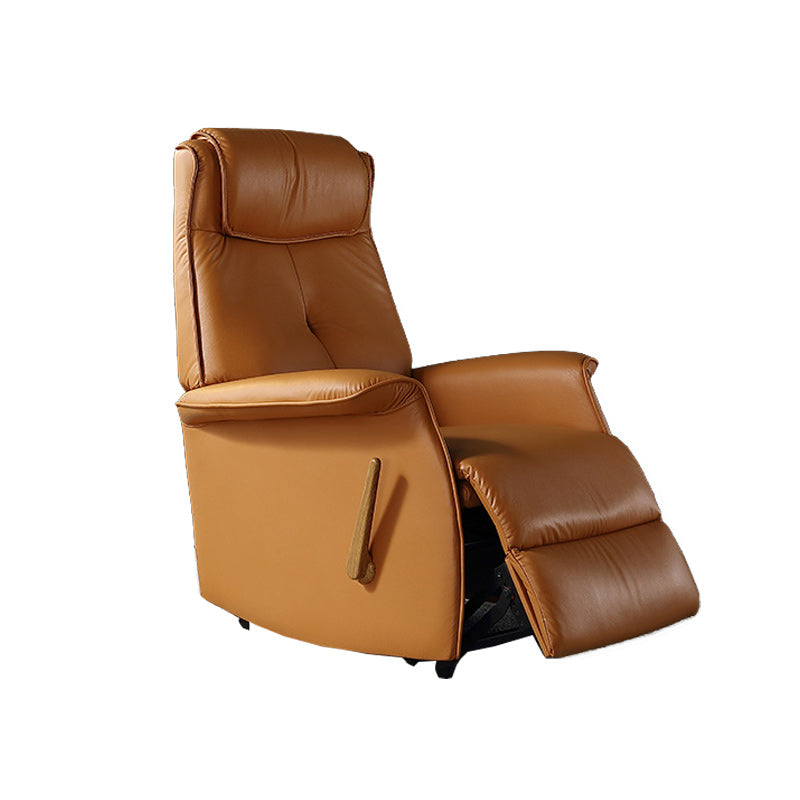 Genuine Leather Recliner Chair Solid Color Swivel Base Standard Recliner